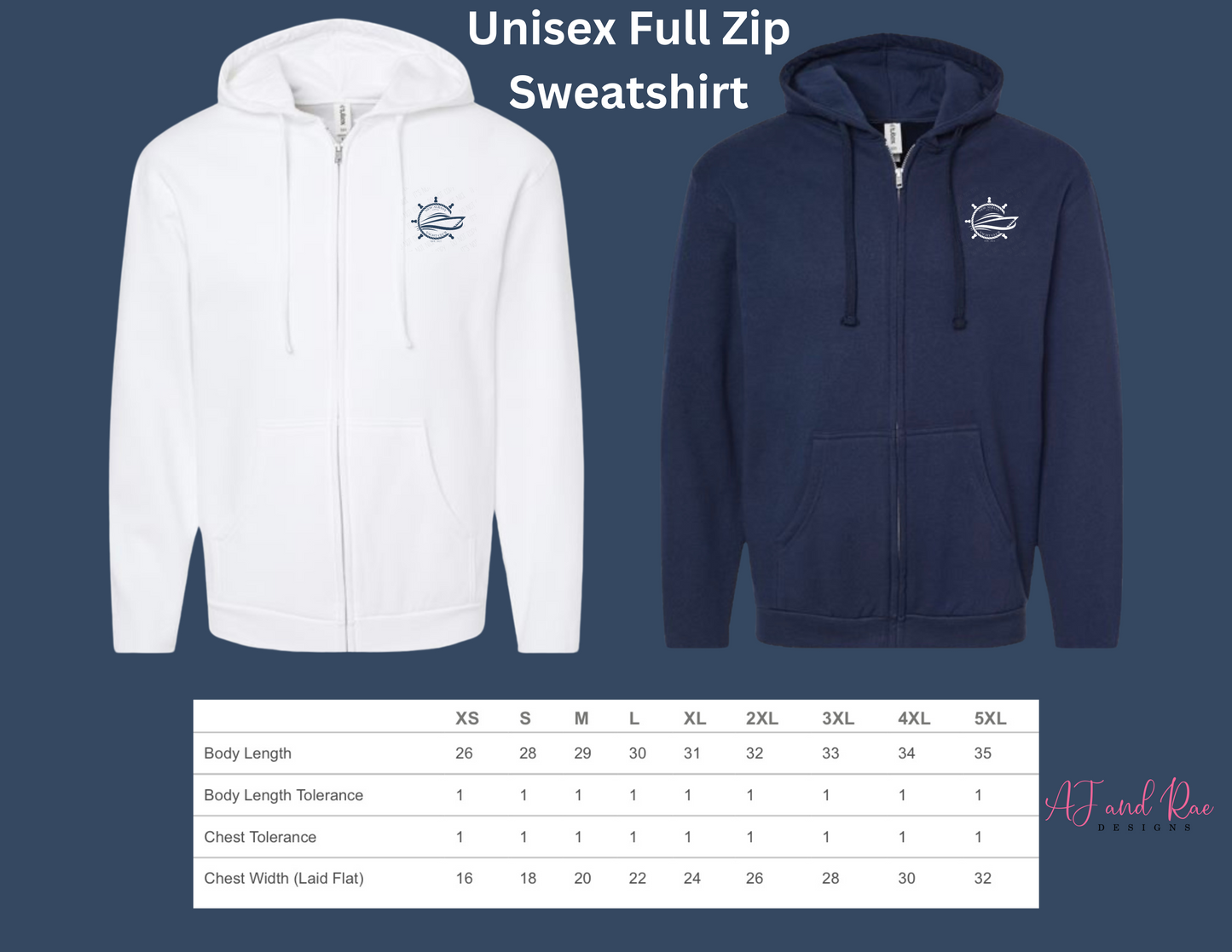 NA Yacht Club Unisex Full Zip Sweatshirt