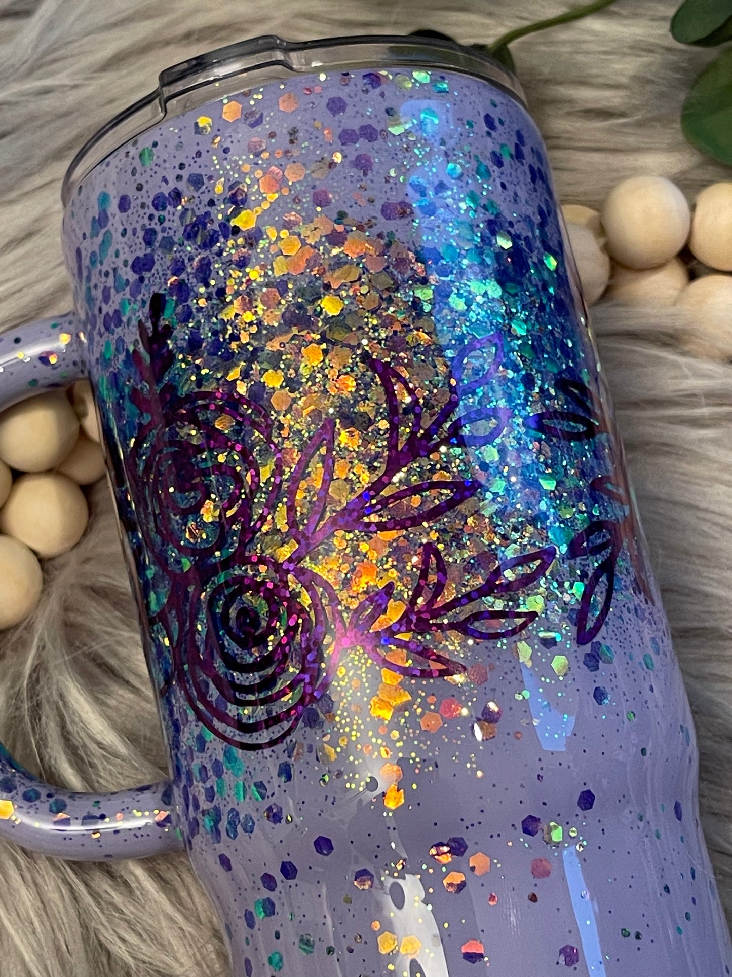 16oz Purple Flower Mug