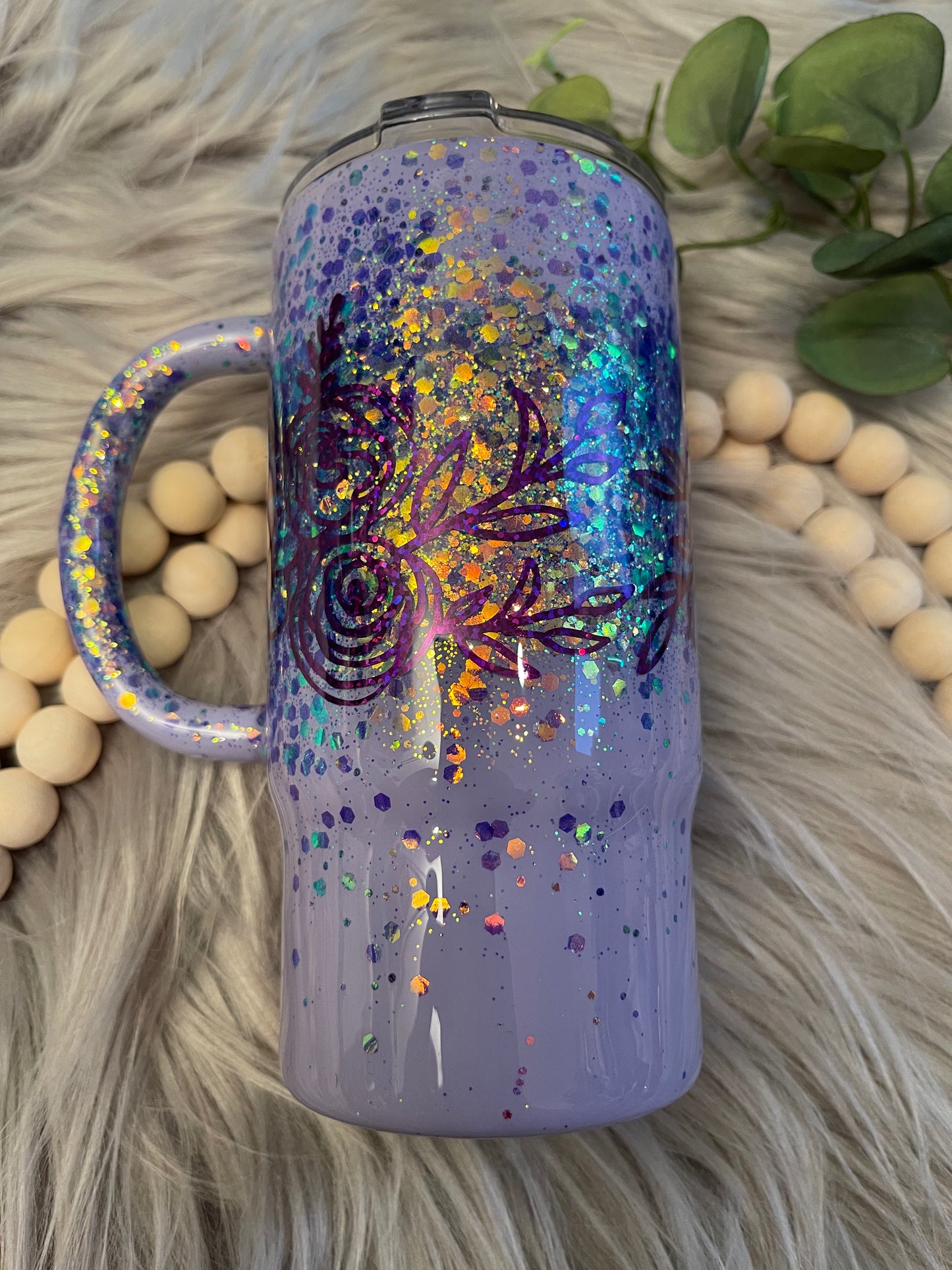 16oz Purple Flower Mug