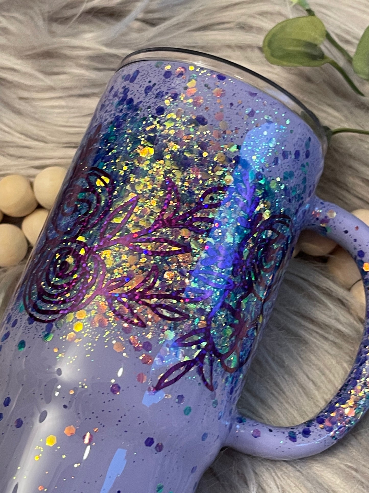 16oz Purple Flower Mug