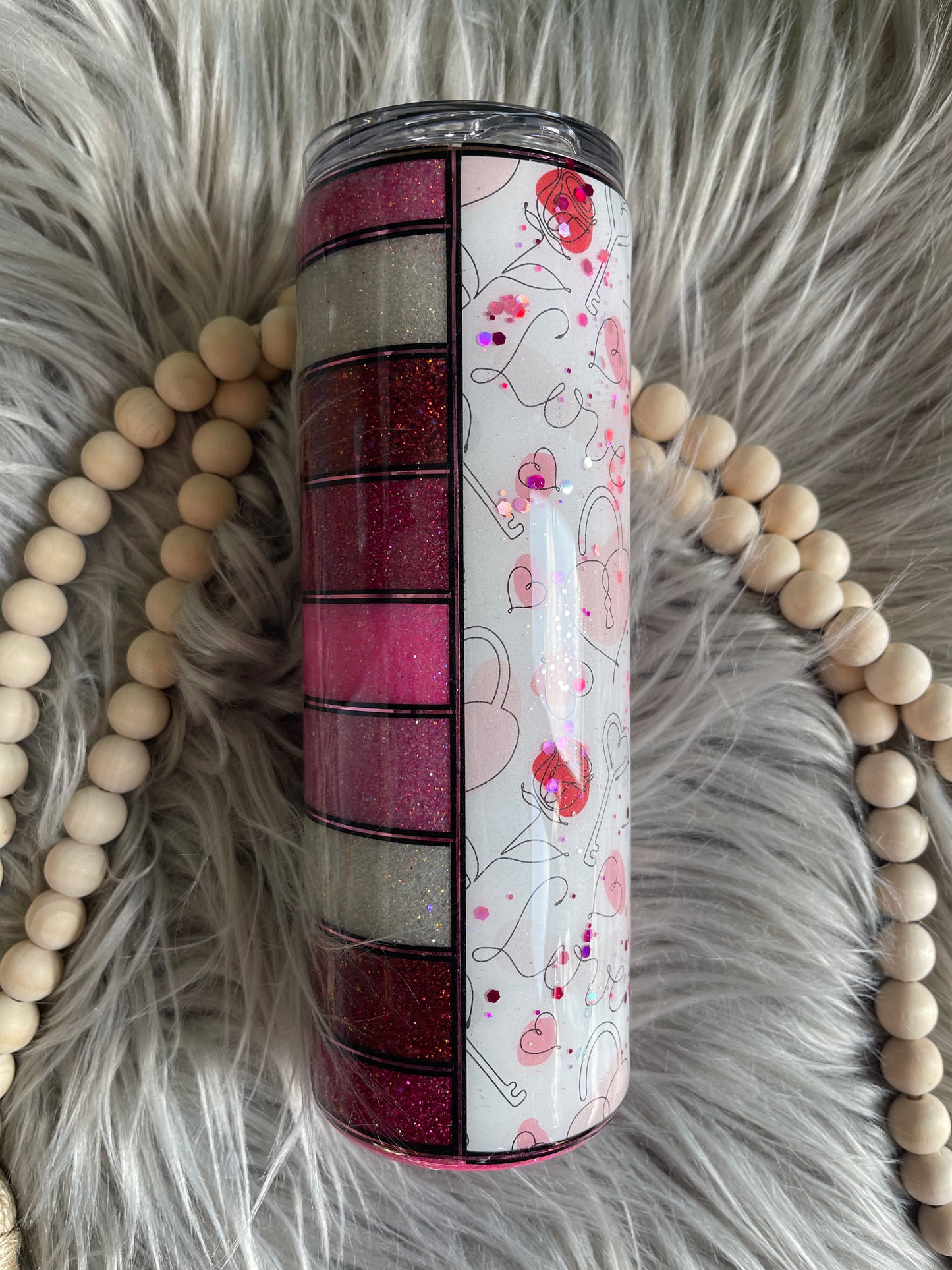 20 oz Valentine’s Day striped tumbler