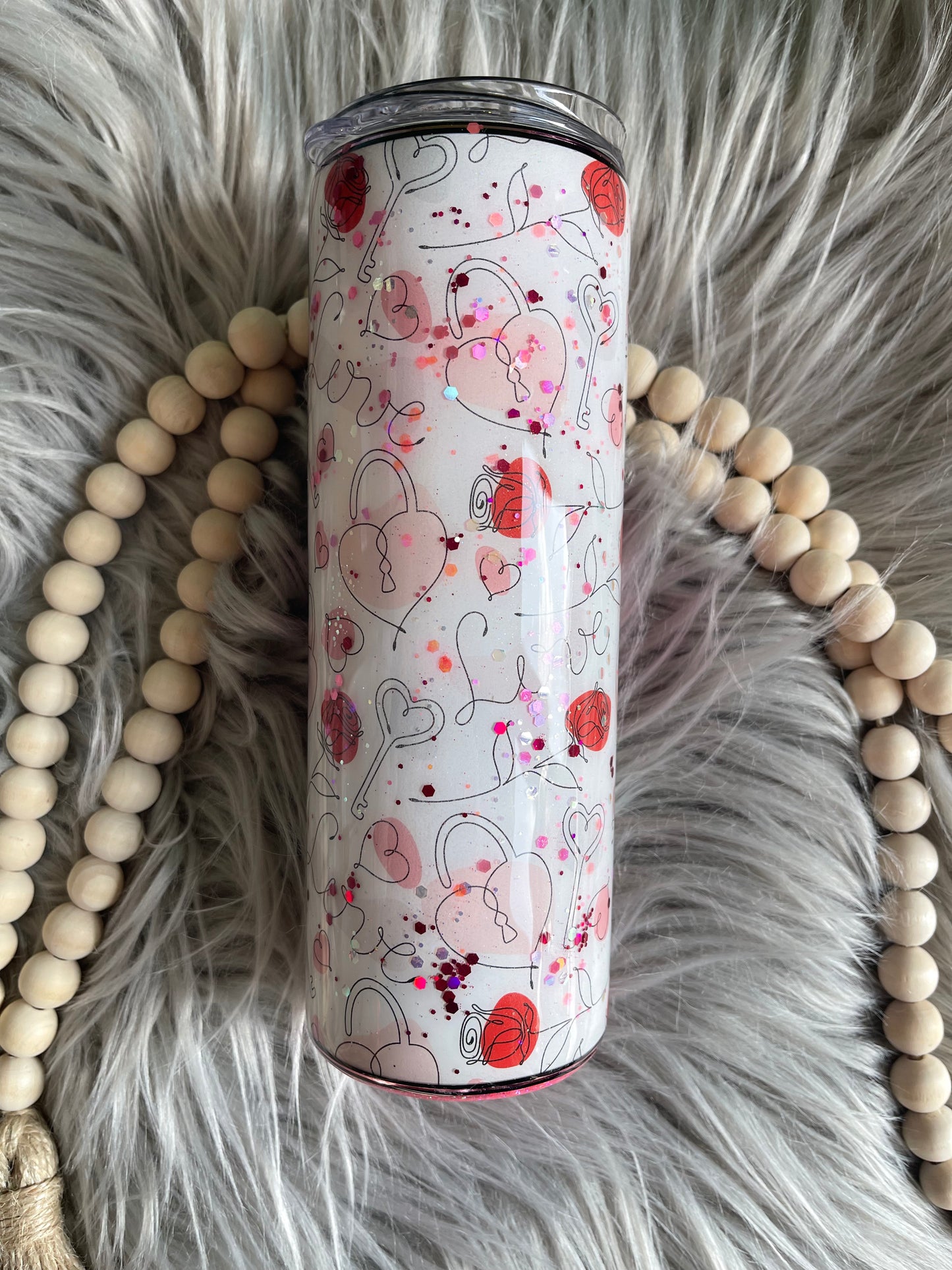 20 oz Valentine’s Day striped tumbler