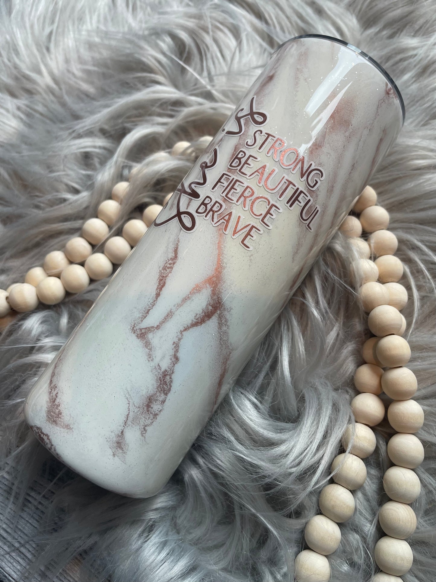 20oz Rose Gold Marbled-She is… Tumbler
