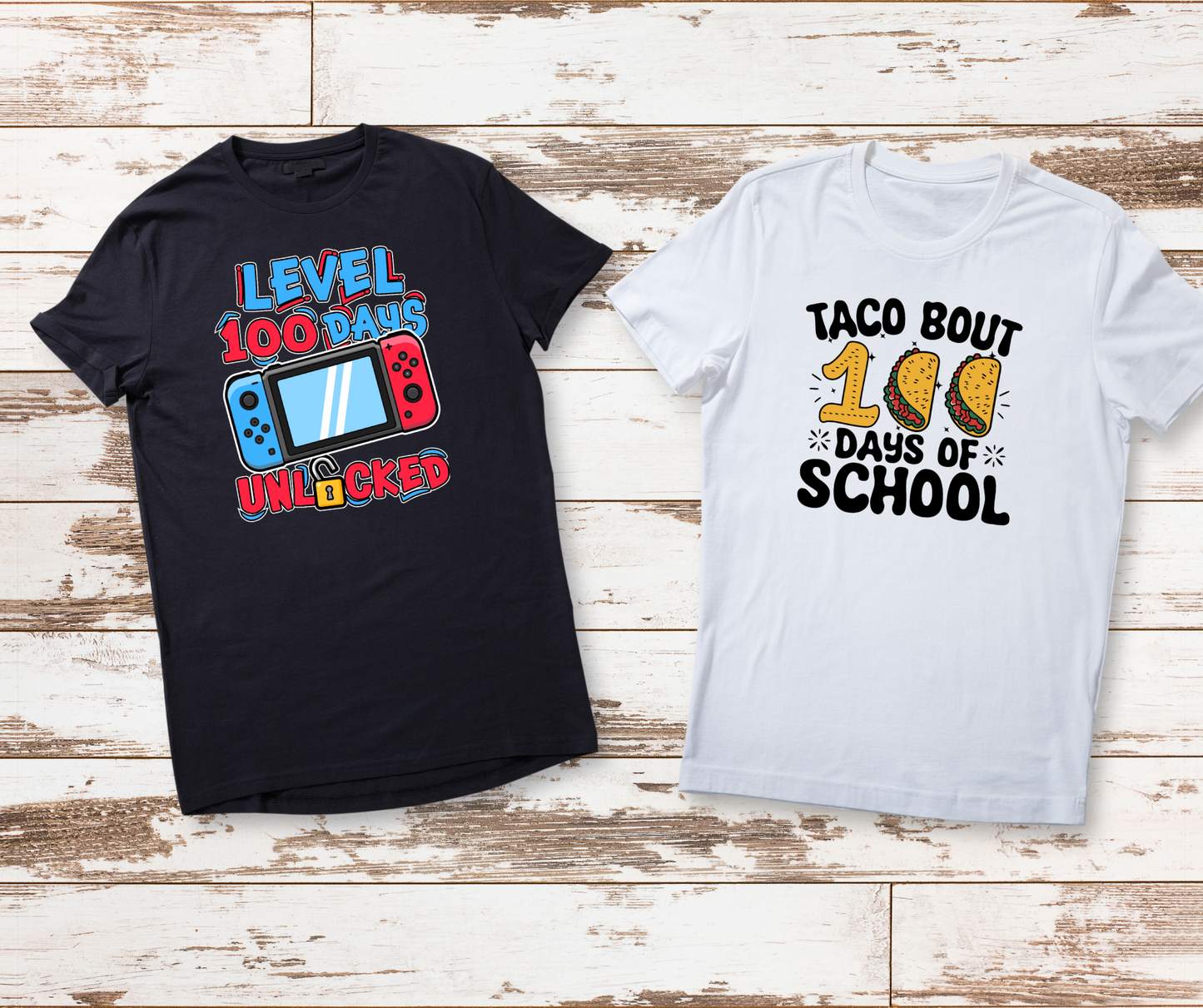 100 days of school Kids T-Shirt PRE-ORDER by 1-27-25 for local pickup