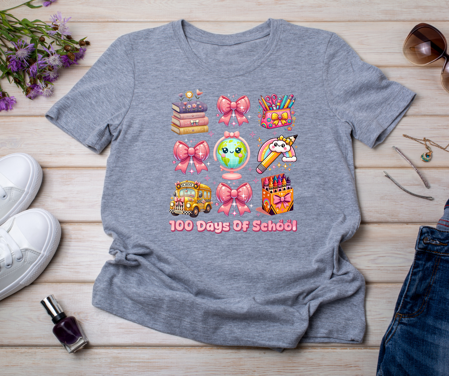 100 days of school Kids T-Shirt PRE-ORDER by 1-27-25 for local pickup