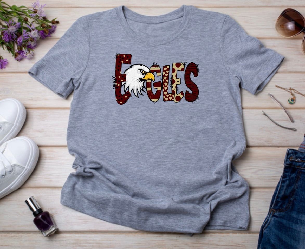 Eagles Bubble Maroon and Gold T-shirt