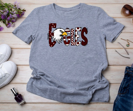 Eagles Bubble Maroon and White T-shirt