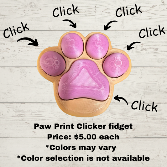 Paw Print Clicker fidget toy